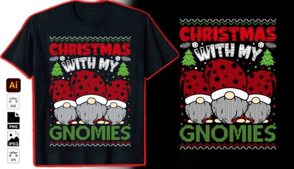 Christmas with My Gnomies Graphic Tshirt: A Festive Design Deep Dive