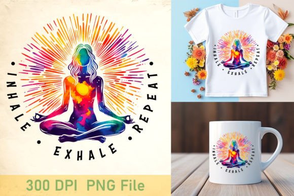 Embrace Tranquility with the Exhale Peace Yoga Graphic