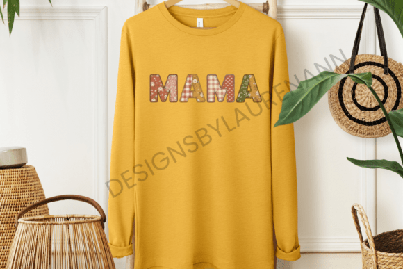 Mama Patchwork Reds Graphic: A Digital Design Asset