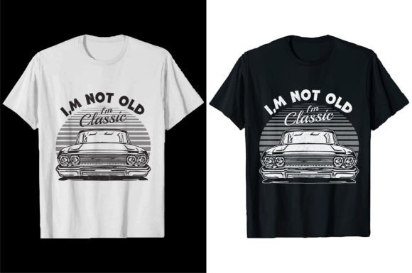 Old Classic Car T-Shirt Design Graphic: Fuel Your Creativity