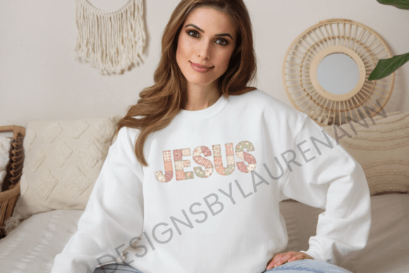 Patchwork Jesus Pastel T-Shirt Graphic: A Softer Approach to Statement Design