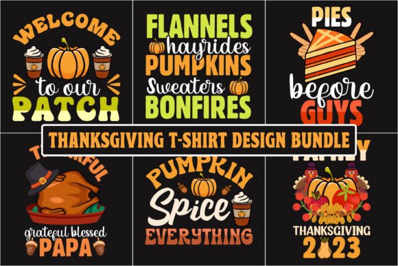 Thanksgiving Graphic Bundle 4: Instant Download Design Files